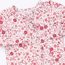 Load image into Gallery viewer, Serene Floral Ruffle Two-Way Zip Footie

