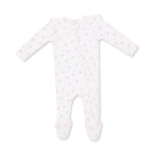 Load image into Gallery viewer, Little Pink Horseshoes Ruffle Two-Way Zip Footie
