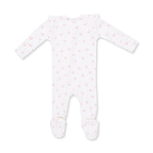 Load image into Gallery viewer, Little Pink Horseshoes Ruffle Two-Way Zip Footie
