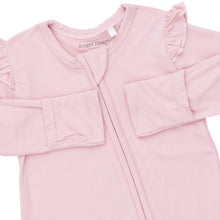 Load image into Gallery viewer, Peachskin Ruffle Two-Way Zip Footie
