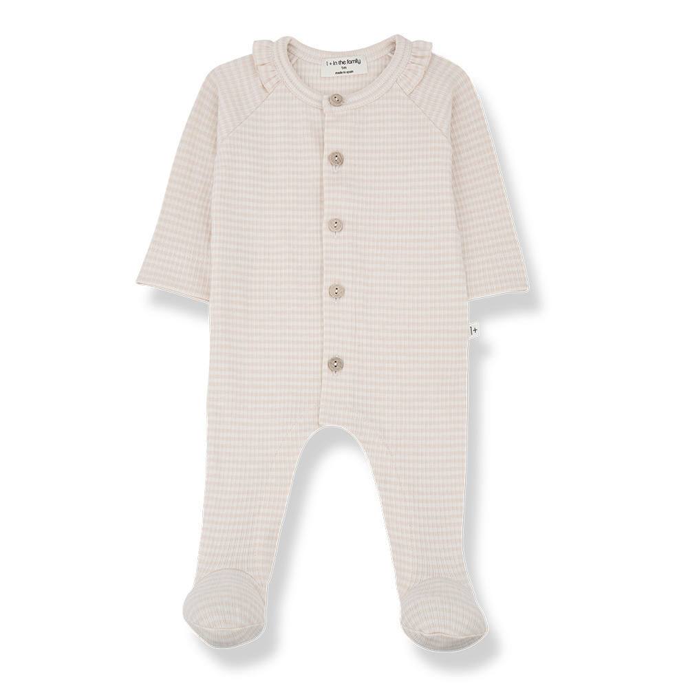 CARI Pale Pink Stripe Footie
