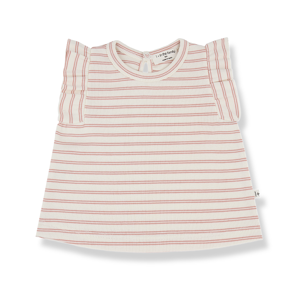 DAFNE Coral Stripe Tee