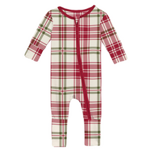 Load image into Gallery viewer, Fireside Plaid Convertible Footie
