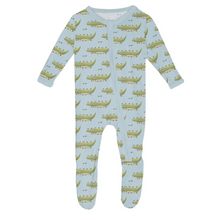Load image into Gallery viewer, Spring Sky Croc &amp; Friends Zip Footie
