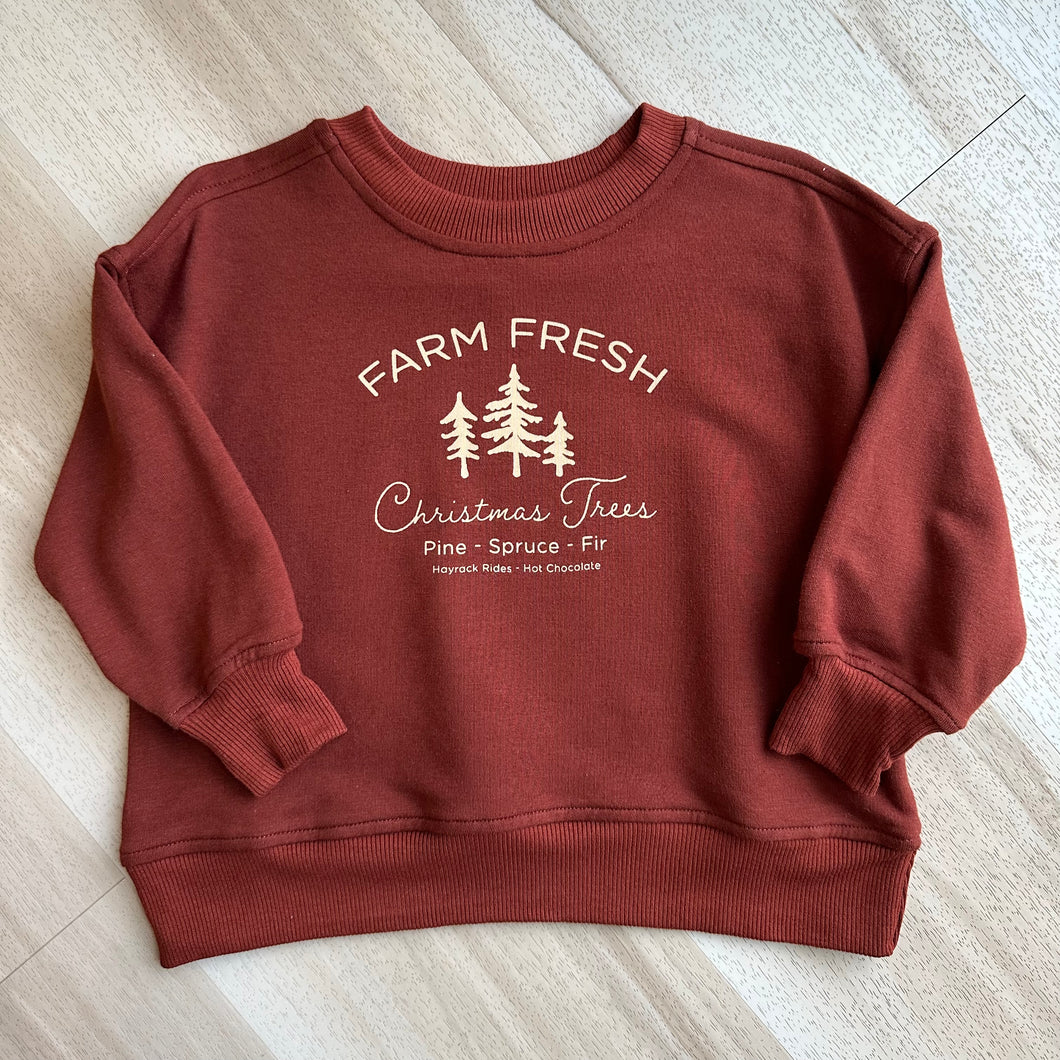 Farm Fresh Christmas Trees Boxy Sweatshirt