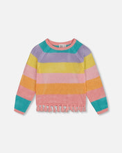 Load image into Gallery viewer, Tropical Rainbow Fringe Top
