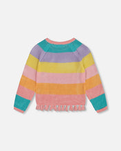 Load image into Gallery viewer, Tropical Rainbow Fringe Top
