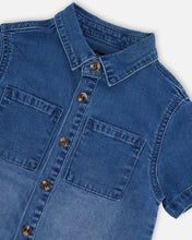 Load image into Gallery viewer, Lightweight Denim Short Sleeve Button Up
