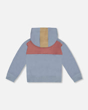 Load image into Gallery viewer, Celestial Blue Color Block French Terry Hoodie
