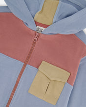 Load image into Gallery viewer, Celestial Blue Color Block French Terry Hoodie
