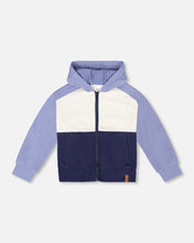 Load image into Gallery viewer, Peacoat Color Block French Terry Hoodie
