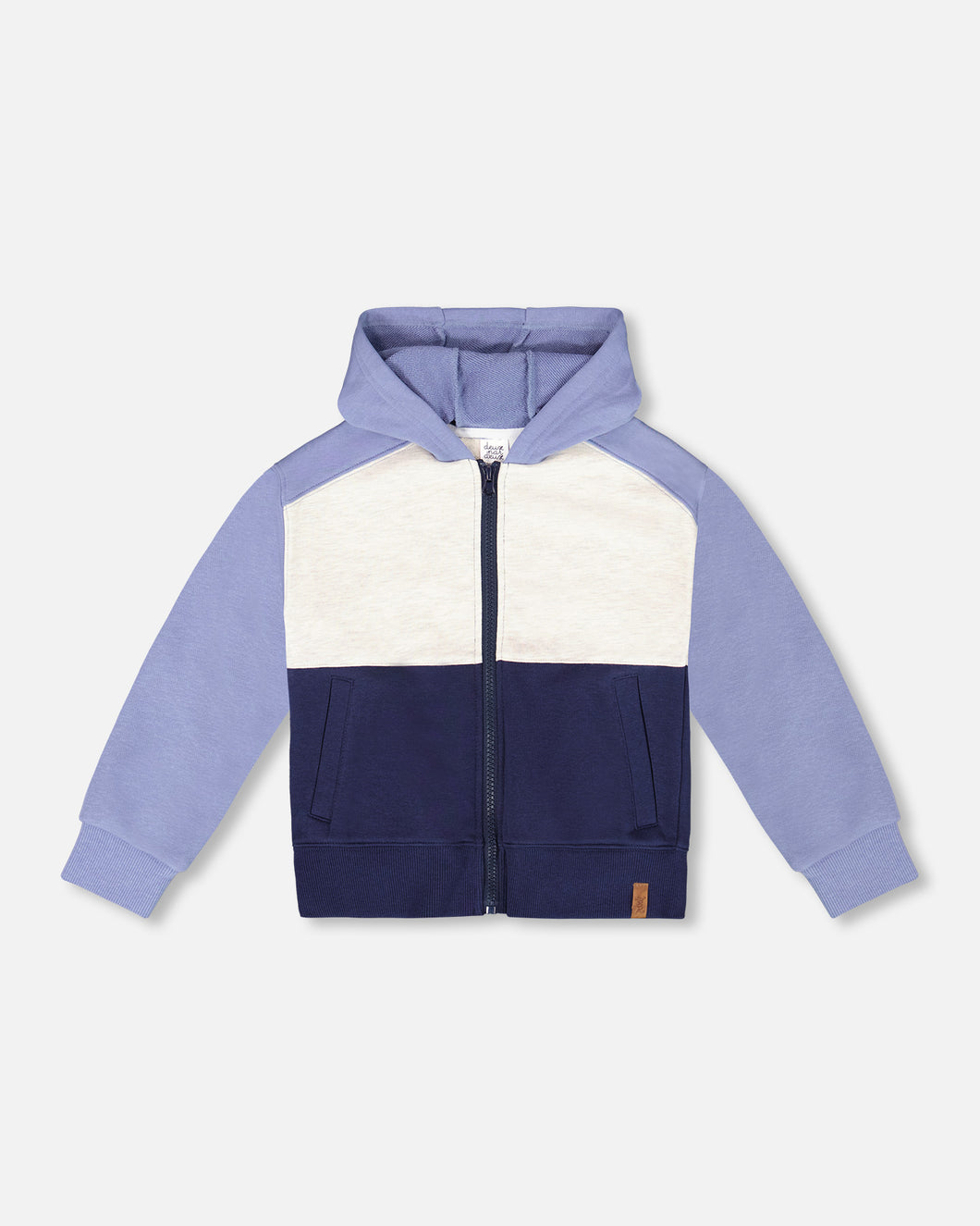 Peacoat Color Block French Terry Hoodie