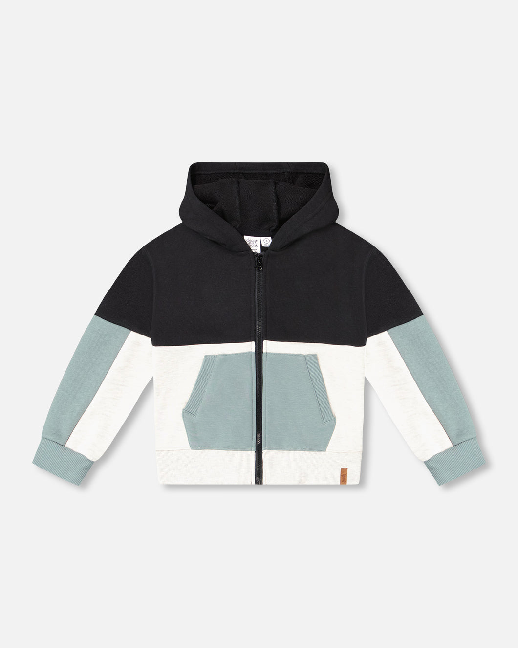 Anthracite Color Block French Terry Hoodie