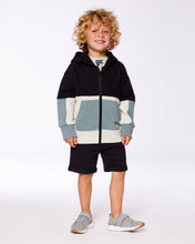 Load image into Gallery viewer, Anthracite Color Block French Terry Hoodie
