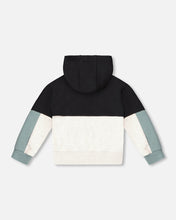 Load image into Gallery viewer, Anthracite Color Block French Terry Hoodie
