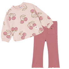 Load image into Gallery viewer, Cherry Pullover &amp; Flare Legging 2pc Set
