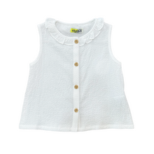 Load image into Gallery viewer, White Ruffled Gauzy Tank
