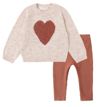 Load image into Gallery viewer, Knit Heart Sweater &amp; Legging Set
