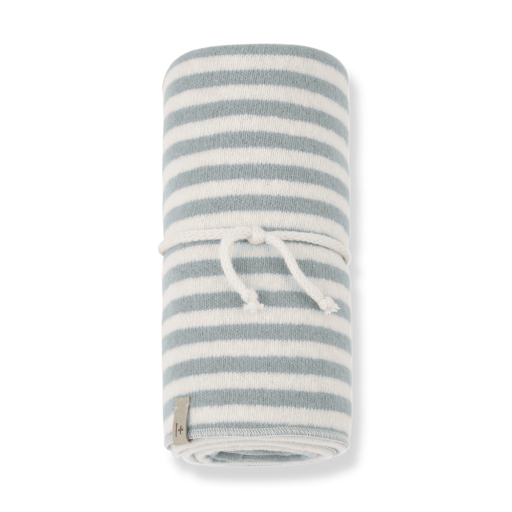 JEANINE Dusty Blue Stripe Cozy Blanket