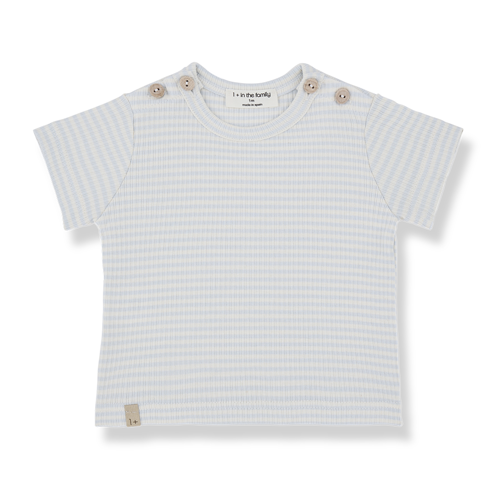 JON Misty Blue Stripe Short Sleeve Tee