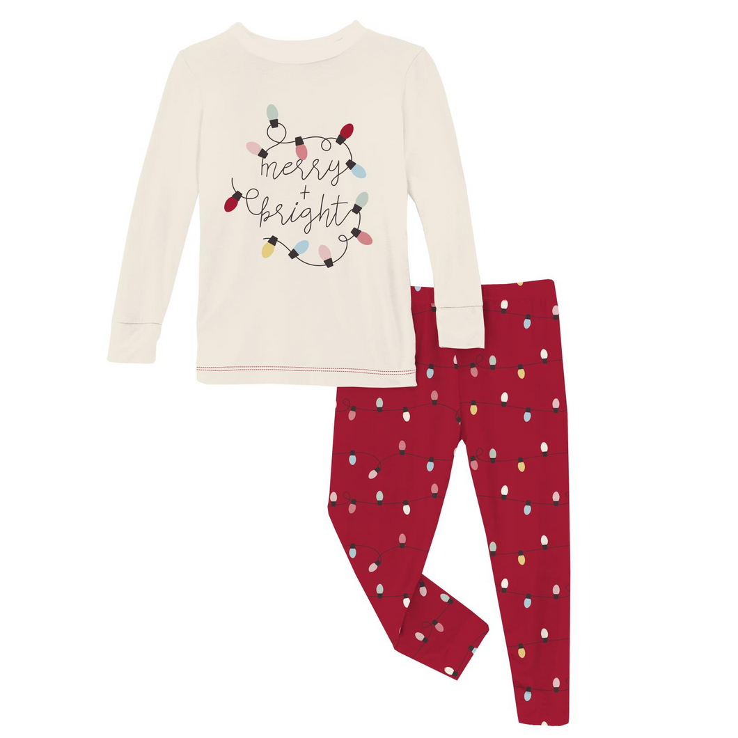 Crimson Holiday Lights PJ Set
