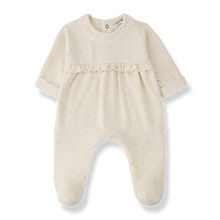 Load image into Gallery viewer, NARBONNE Ecru Dot Ruffle Footie
