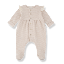 Load image into Gallery viewer, ORLEANS Nude Stripe Ruffle Footie
