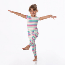 Load image into Gallery viewer, Skip To My Lou Stripe Short Sleeve Pajama Set
