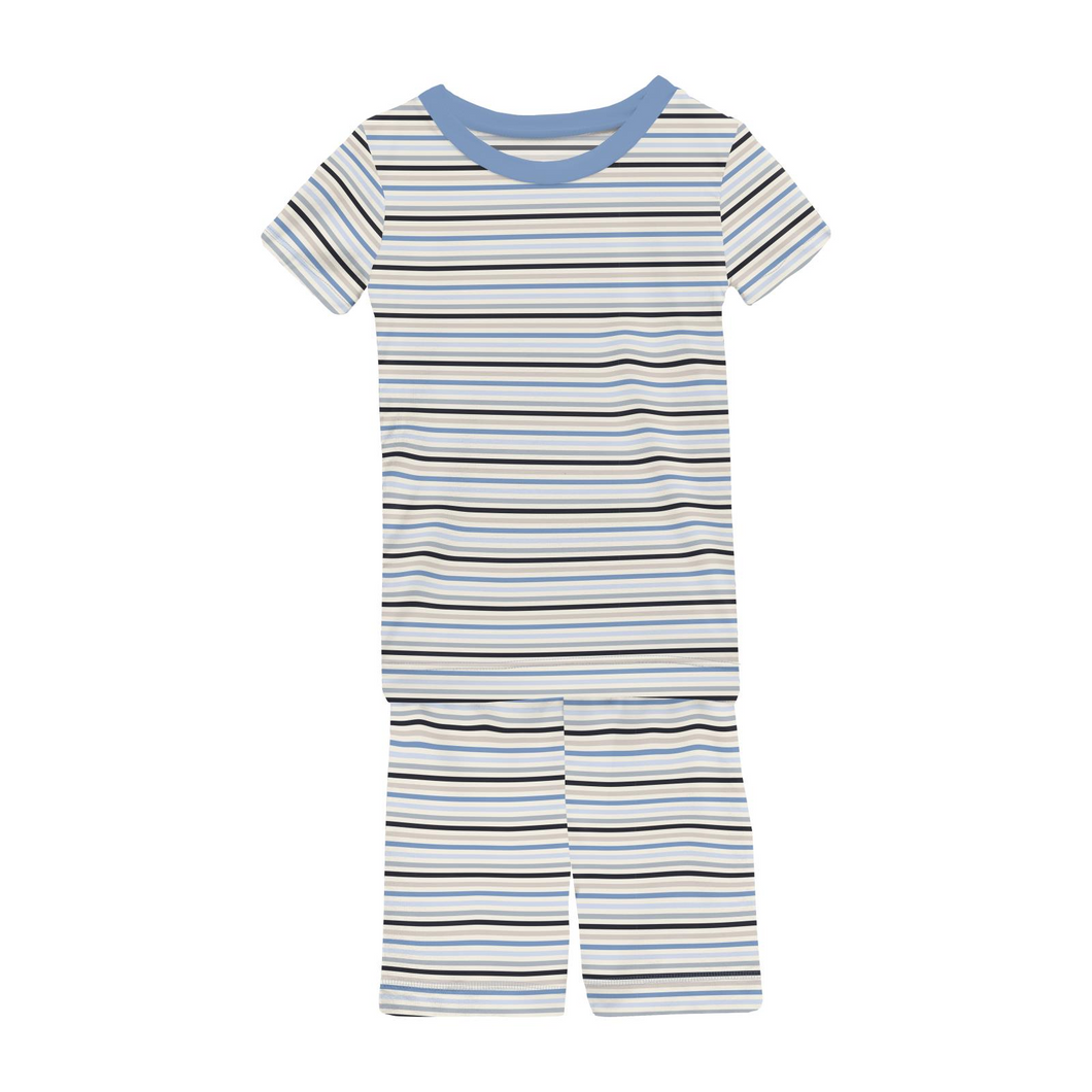 Rhyme Stripe Short Sleeve Shortie Pajama Set