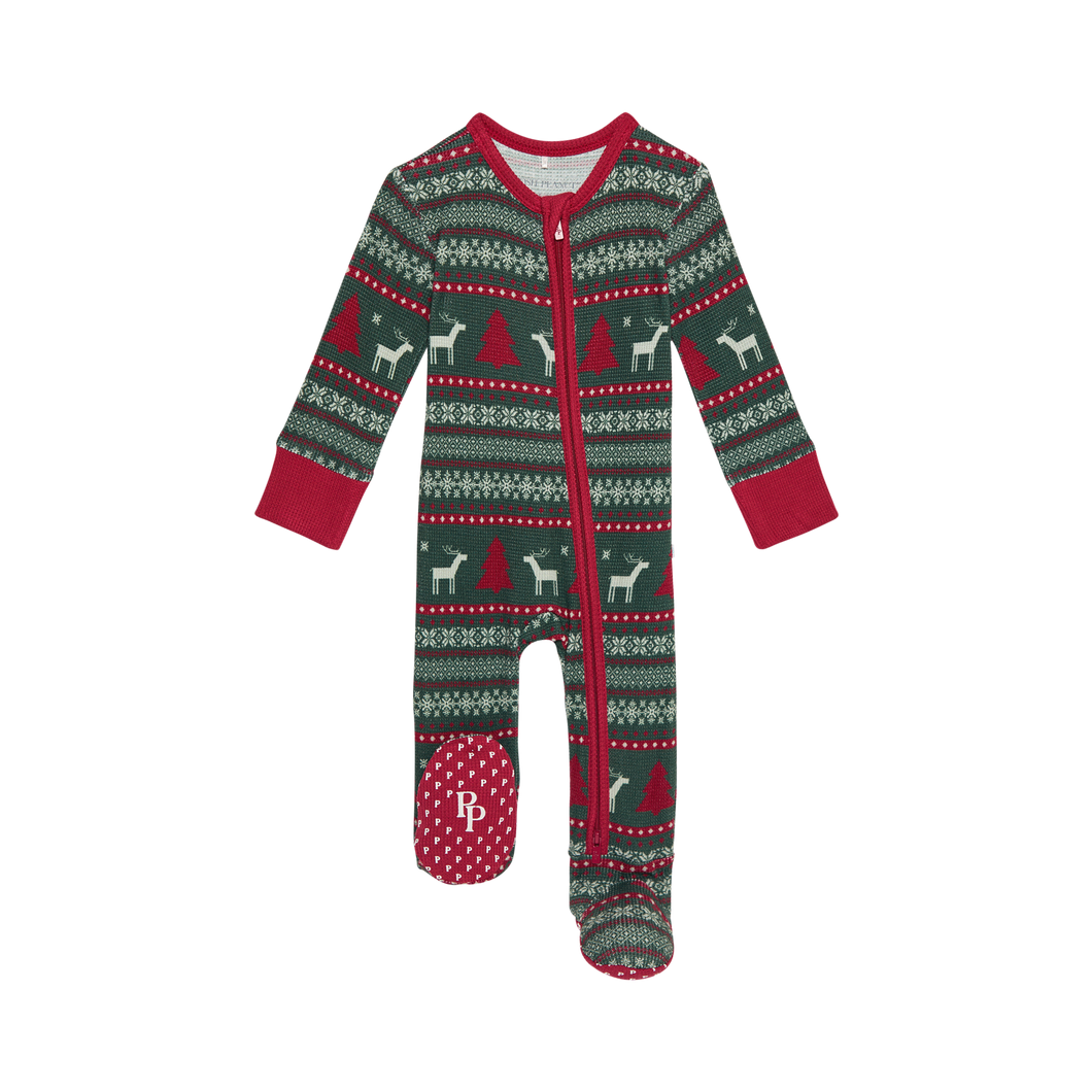 Holiday Fair Isle Zip Footie