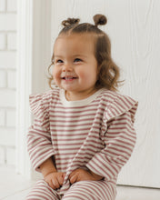Load image into Gallery viewer, Mulberry Stripe Ruffle Cozy Set
