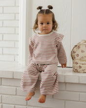 Load image into Gallery viewer, Mulberry Stripe Ruffle Cozy Set

