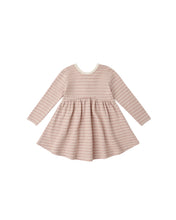Load image into Gallery viewer, Dusty Rose Micro-Stripe Ribbed Dress

