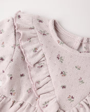 Load image into Gallery viewer, Heart Ditsy Long Sleeve Ruffle V Dress
