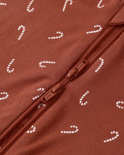 Load image into Gallery viewer, Candy Canes Bamboo Zip Footie
