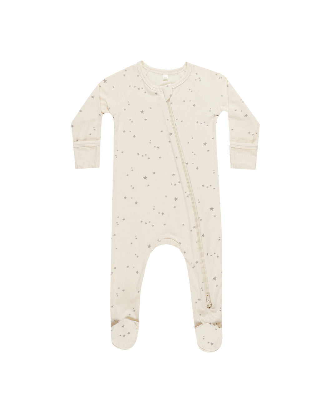 Natural Twinkle Bamboo Zip Footie