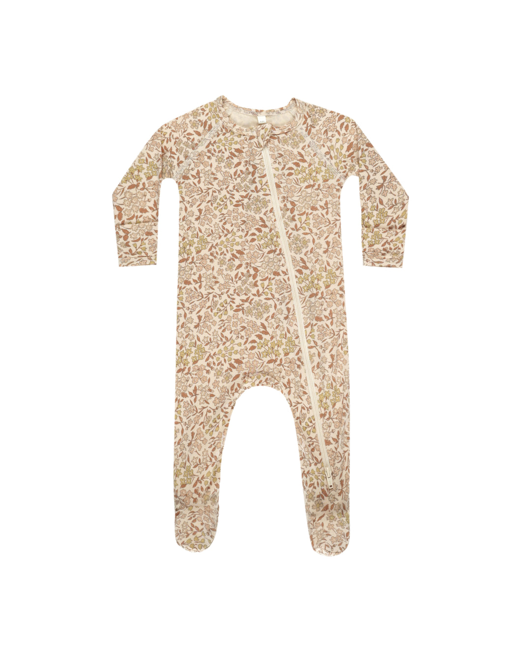 Harvest Floral Bamboo Zip Footie