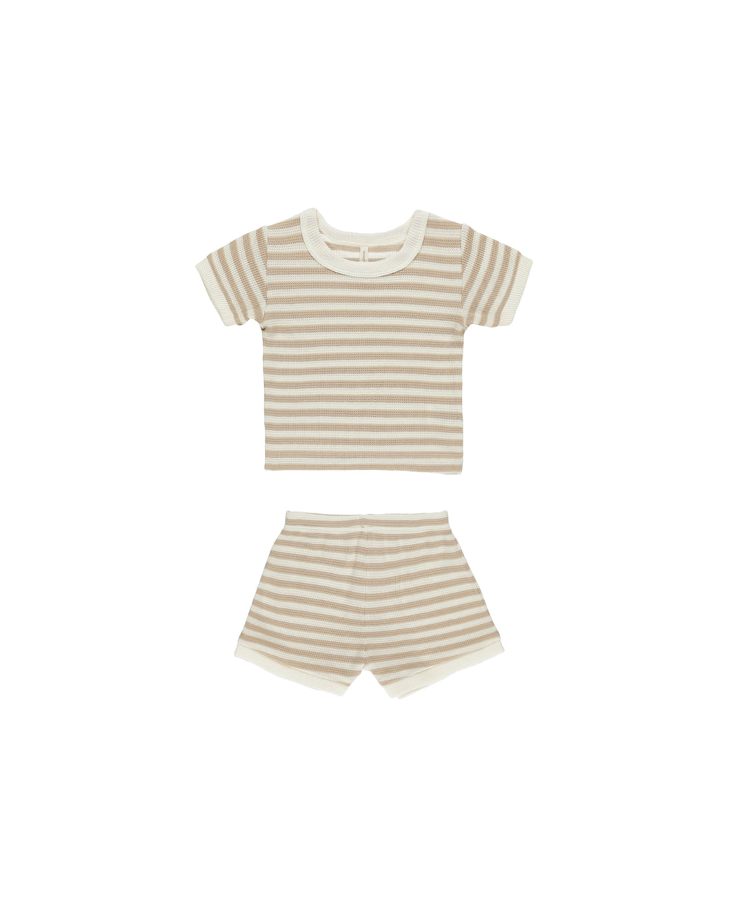 Oat Stripe Waffle Shortie Set