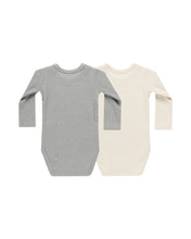 Load image into Gallery viewer, Waffle Bodysuit - Dusty Blue or Natural

