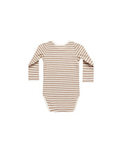 Load image into Gallery viewer, Golden Stripe Ribbed Long Sleeve Onesie
