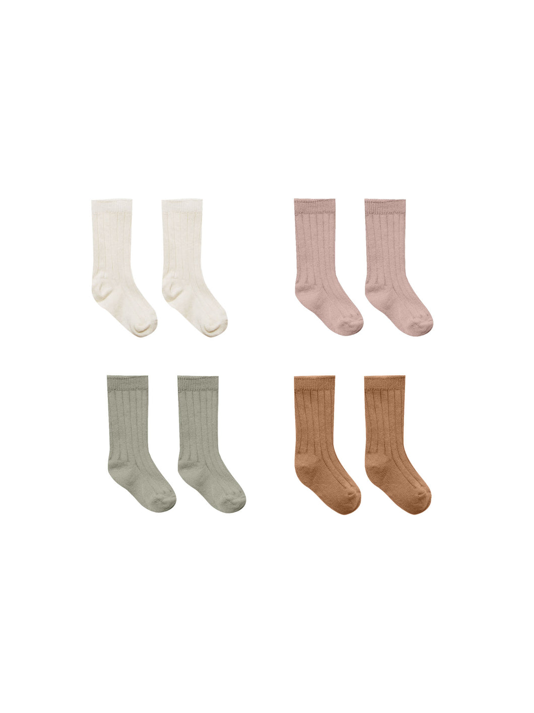 4pk Sock Set - Natural / Mauve / Basil / Cinnamon