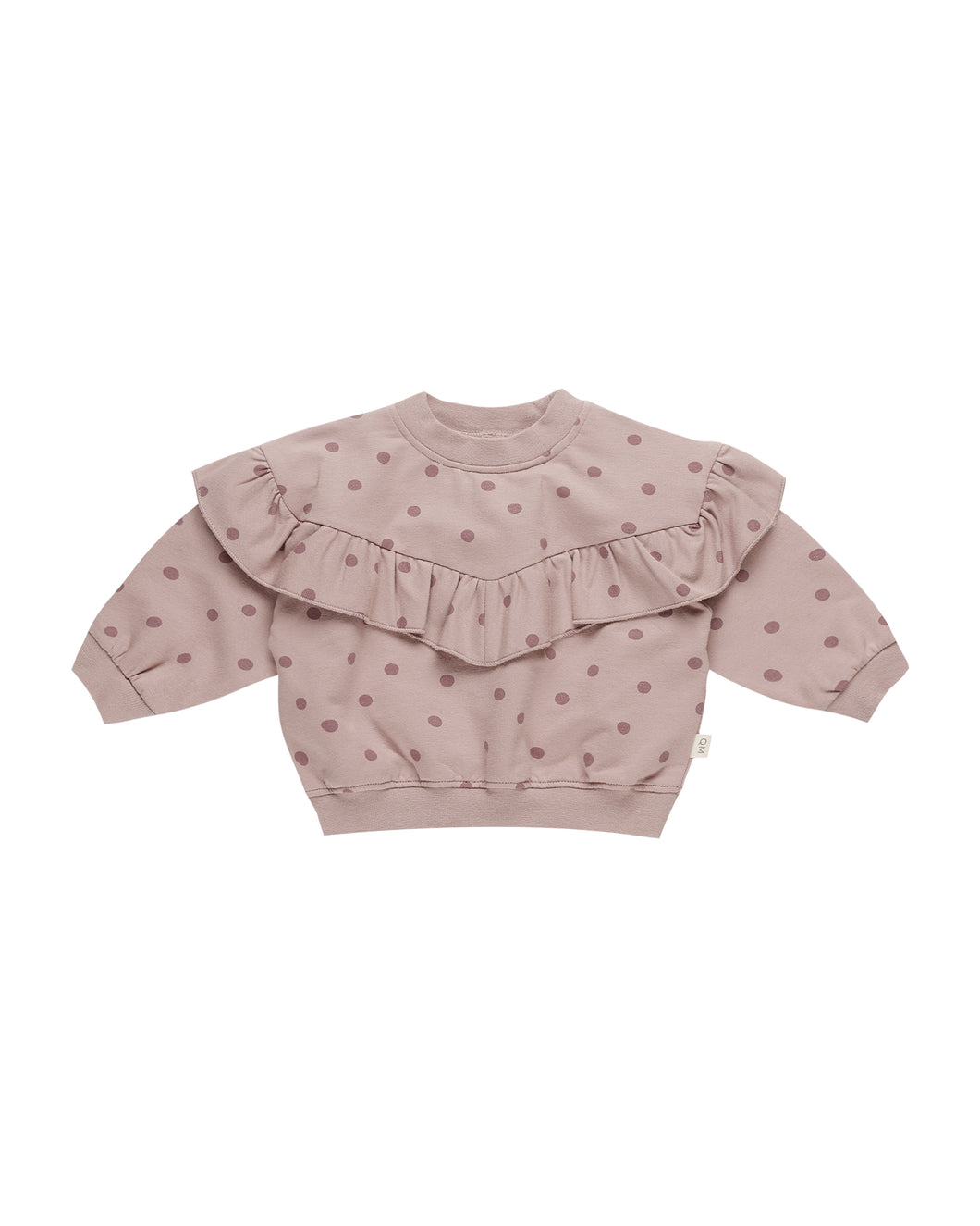 Polka Dots Ruffle Relaxed Sweatshirt