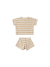 Load image into Gallery viewer, Honey Stripe Terry Tee + Shorts Set
