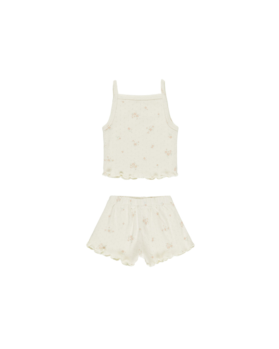 Pink Ditsy Pointelle Tank + Shortie Set