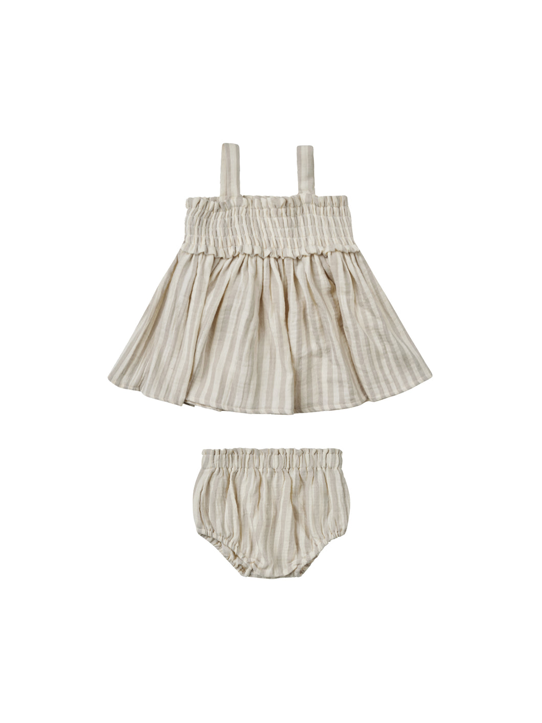 Ash Stripe Mae Top + Bloomer Set