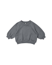 Load image into Gallery viewer, Navy Pointelle Pocket Sweatshirt
