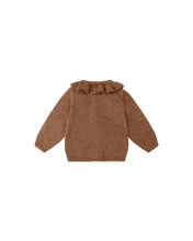 Load image into Gallery viewer, Heathered Cedar Ruffle Collar Cardigan
