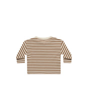 Load image into Gallery viewer, Cinnamon Stripe Long Sleeve Henley
