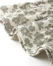 Load image into Gallery viewer, Green Floral Ruffle Collar Button Dress
