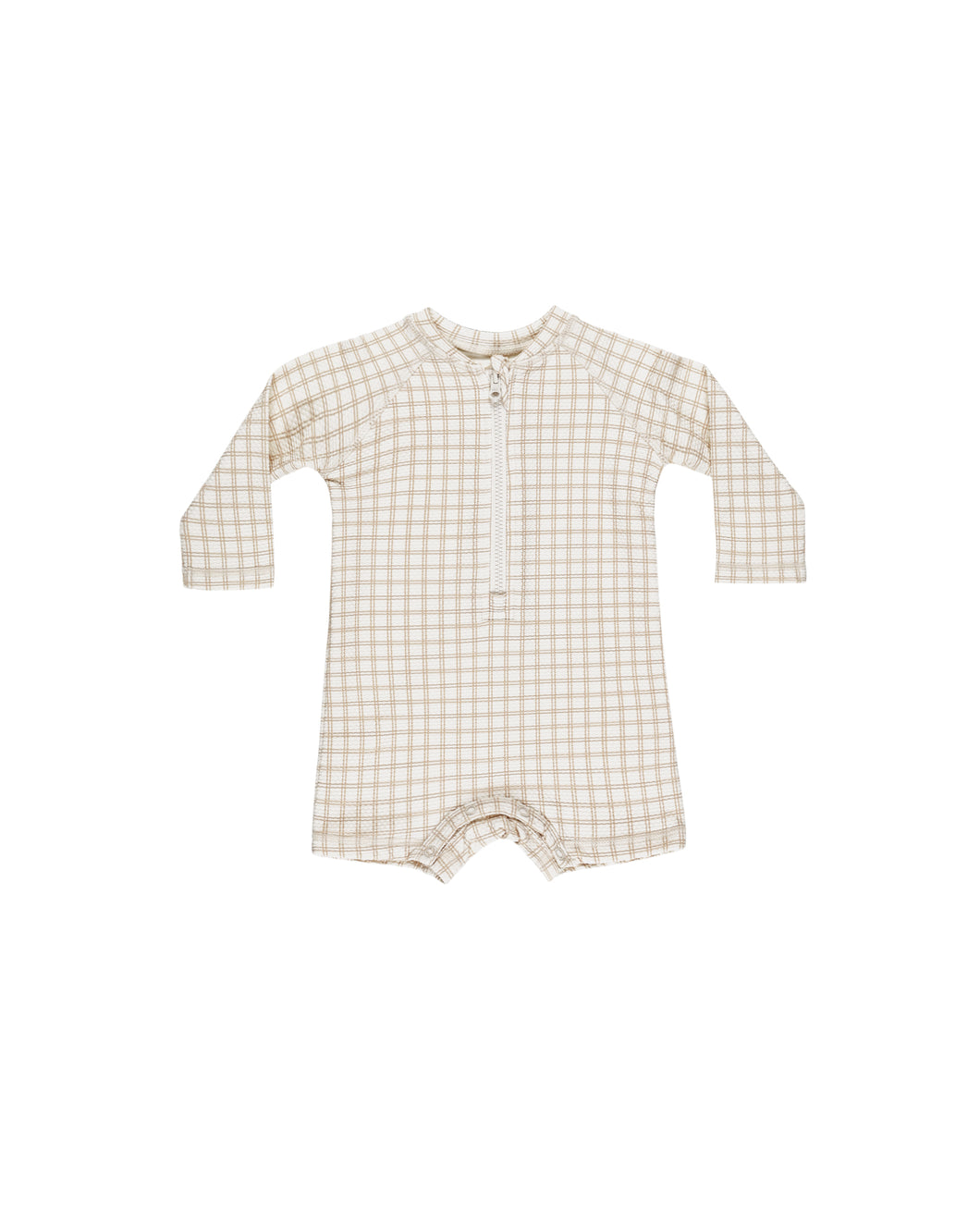 Oat Check Long Sleeve One-Piece Rashguard Swimsuit